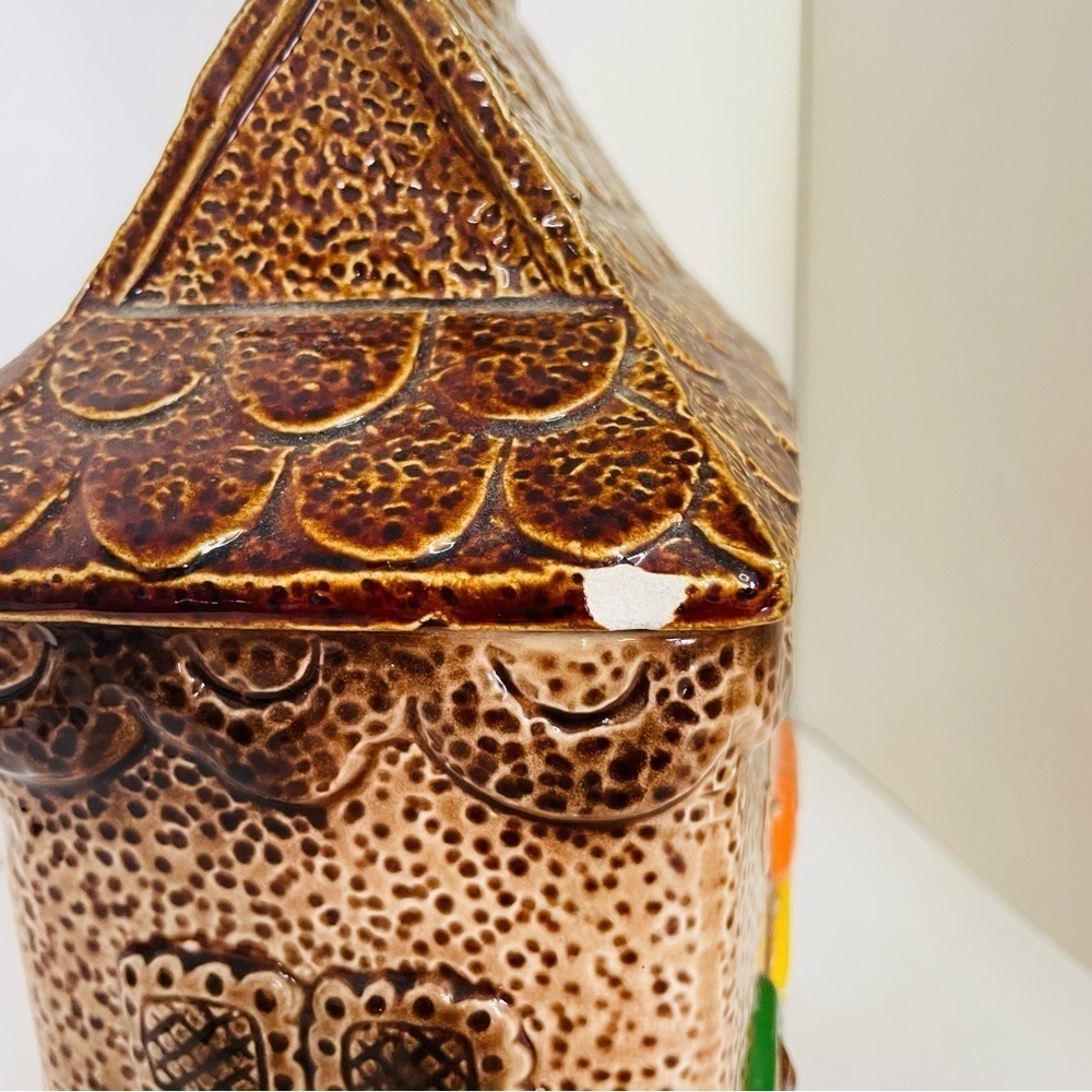 Vintage Ceramic Cookie Jar Gingerbread Design 1970s Japan - Picture 4 of 12